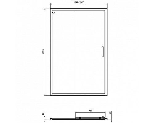 Душевая дверь Ideal Standard Connect 2 130 K968501 профиль Белый матовый стекло прозрачное
