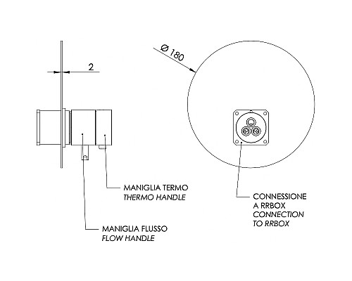 Смеситель для душа Remer Minimal Thermo NT30KBNPO с термостатом Никель матовый брашированный