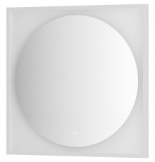 Зеркало Defesto Eclipce 80х80 с подсветкой 18W-4500К/в багетной раме/Сенсорный выключатель/Нейтральный белый свет/Белая рама