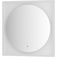 Зеркало Defesto Eclipce 70х70 с подсветкой 15W-3000К/в багетной раме/ИК - выключатель/Теплый белый свет/Белая рама