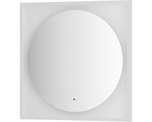 Зеркало Defesto Eclipce 70х70 с подсветкой 15W-3000К/в багетной раме/ИК - выключатель/Теплый белый свет/Белая рама
