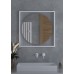 Зеркало Defesto Eclipce 70х70 с подсветкой 15W-3000К/в багетной раме/ИК - выключатель/Теплый белый свет/Белая рама