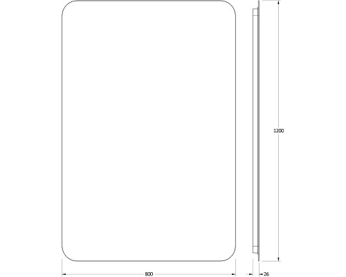 Зеркало Defesto Opti 80x120 с подсветкой 38W-4500К/ИК - выключатель/Нейтральный белый свет