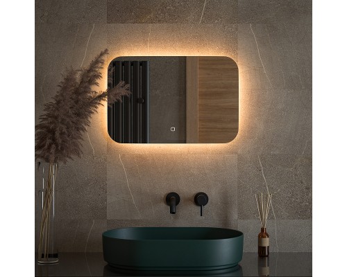 Зеркало Defesto Opti 60x40 с подсветкой 17W-3000К/Сенсорный выключатель/Теплый белый свет