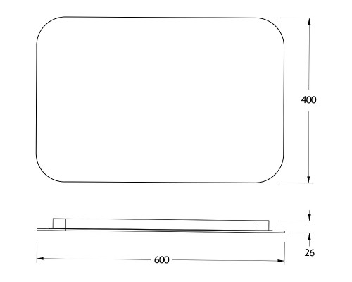 Зеркало Defesto Opti 60x40 с подсветкой 17W-3000К/Сенсорный выключатель/Теплый белый свет