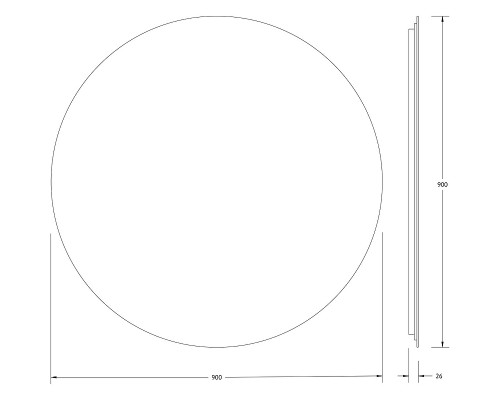 Зеркало Defesto Opti 90x90 с подсветкой 28W-4500К/ИК - выключатель/Нейтральный белый свет