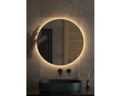 Зеркало Defesto Opti 70x70 с подсветкой 18W-3000К/Сенсорный выключатель/Теплый белый свет