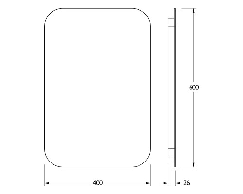 Зеркало Defesto Opti 40x60 с подсветкой 17W-4500К/Сенсорный выключатель/Нейтральный белый свет
