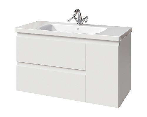 Тумба под раковину Caprigo Forte 100 36115R-SF027 подвесная Белая матовая