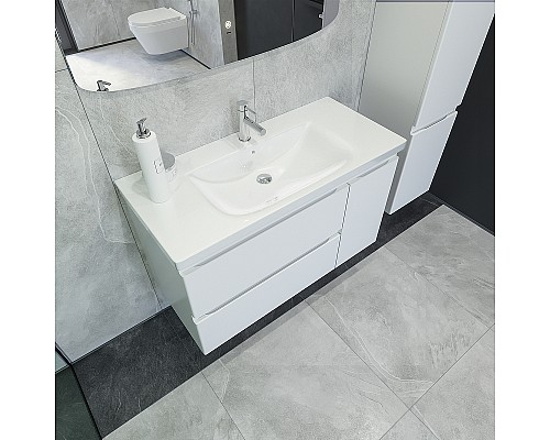 Тумба под раковину Caprigo Forte 100 36115R-SF027 подвесная Белая матовая