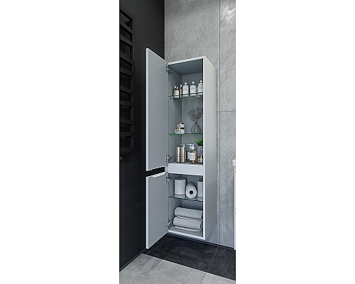 Шкаф пенал Caprigo Forte 35 L 36150L-SF027 подвесной Белый матовый