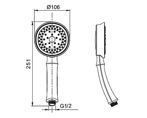 Ручной душ Caprigo Parts 99-506-crm Хром
