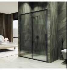 Душевая дверь Maybah Glass MGD-1280-6 1200x1950 раздвижная профиль Черный стекло сатиновое