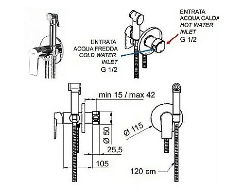 Гигиенический душ со смесителем Remer Dream D65 Хром