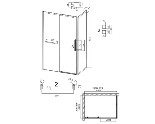 Душевой уголок Grossman Style 100х90 120.K33.05.1090.10.00 профиль Хром стекло прозрачное