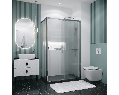 Душевой уголок Grossman Style 110х70 профиль Хром стекло шиншилла