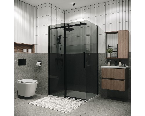 Душевой уголок Grossman Classic 110х90 120.K33.04.1190.21.10 профиль Черный матовый стекло тонированное