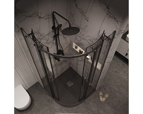 Душевой уголок Grossman Classic 100х100 301.K33.04.1010.21.00 профиль Черный матовый стекло прозрачное