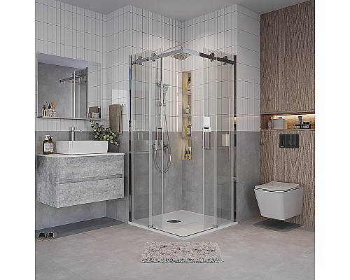 Душевой уголок Grossman Classic 100х100 300.K33.04.1010.10.00 профиль Хром стекло прозрачное