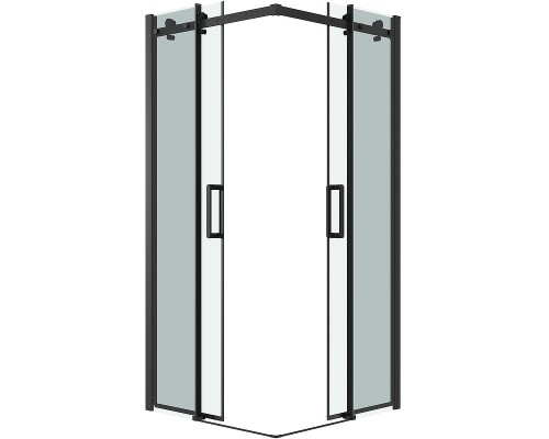 Душевой уголок Grossman Classic 90х90 профиль Черный матовый стекло прозрачное