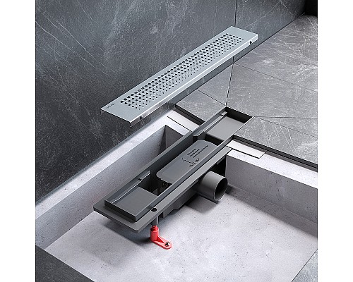 Душевой лоток AM.PM PrimeFlow 40 W02SC-P11-040-01SB с решеткой Хром матовый Cut Gradient