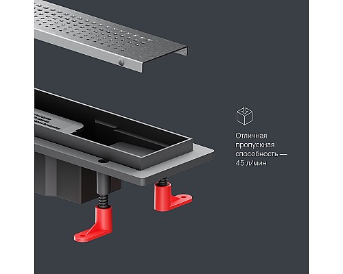 Душевой лоток AM.PM PrimeFlow 40 W02SC-P11-040-01SB с решеткой Хром матовый Cut Gradient