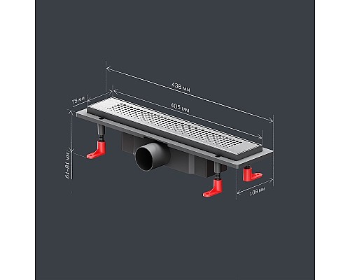 Душевой лоток AM.PM PrimeFlow 40 W02SC-P11-040-01SB с решеткой Хром матовый Cut Gradient