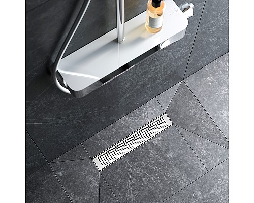 Душевой лоток AM.PM MasterFlow 40 W01SC-P11-040-01SB с решеткой Хром матовый Cut Gradient