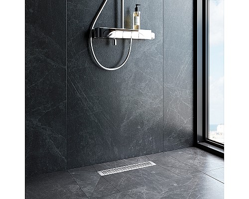 Душевой лоток AM.PM MasterFlow 40 W01SC-P11-040-01SB с решеткой Хром матовый Cut Gradient