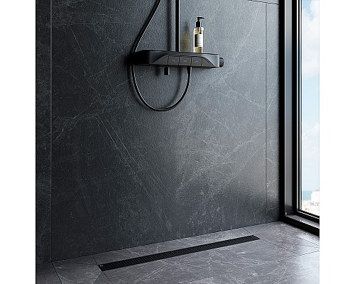 Душевой лоток AM.PM MasterFlow 80 W01SC-P11-080-01BM с Черной матовой решеткой Cut Gradient