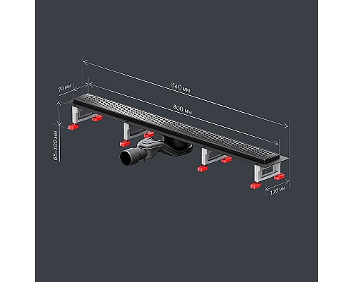 Душевой лоток AM.PM MasterFlow 80 W01SC-P11-080-01BM с Черной матовой решеткой Cut Gradient