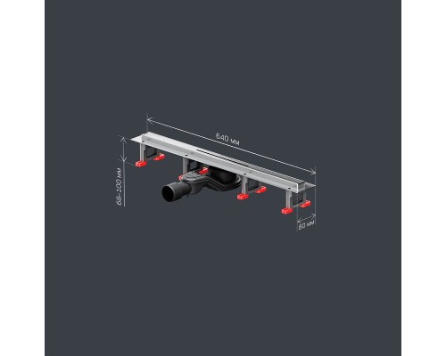 Душевой лоток AM.PM MasterFlow 60 W01SC-S11-060-05SB с решеткой Хром матовый Slim line