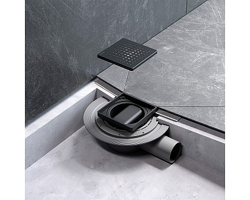 Душевой трап AM.PM MasterFlow 10 W01BD-P11-010-01BM с Черной матовой решеткой Cut Gradient