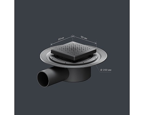 Душевой трап AM.PM MasterFlow 10 W01BD-P11-010-01BM с Черной матовой решеткой Cut Gradient