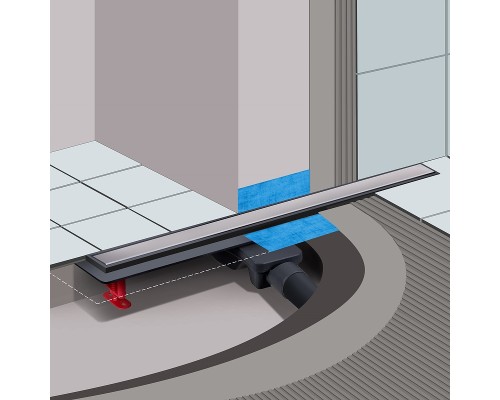 Душевой лоток Berges Optim Line 800 090508 с решеткой Хром глянцевый / под плитку