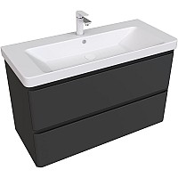 Тумба под раковину Aquanet Эмбер 105 330470 подвесная Черная матовая