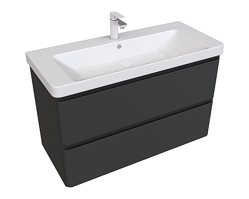 Тумба под раковину Aquanet Эмбер 105 330470 подвесная Черная матовая