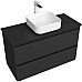 Тумба под раковину Aquanet Эмбер 105 330470 подвесная Черная матовая
