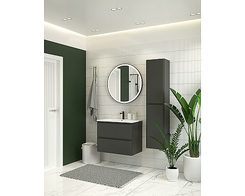 Тумба под раковину Aquanet Эмбер 105 330470 подвесная Черная матовая