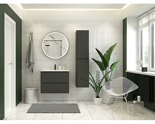 Тумба под раковину Aquanet Эмбер 105 330470 подвесная Черная матовая