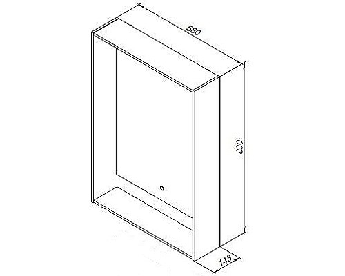 Зеркало Aquanet Милан 60 306383 с подсветкой Черный глянец с сенсорным выключателем