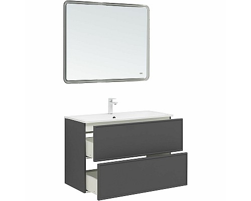 Тумба под раковину Aquanet Арт 100 329614 подвесная Ясень графит