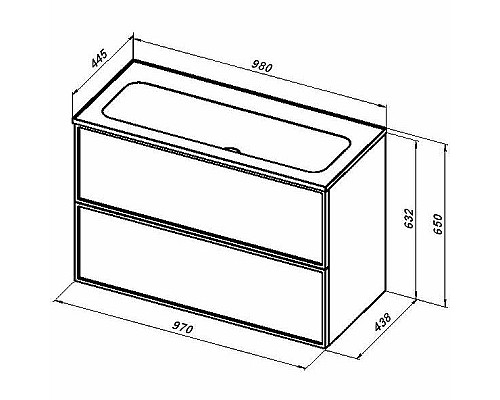 Тумба под раковину Aquanet Арт 100 329614 подвесная Ясень графит