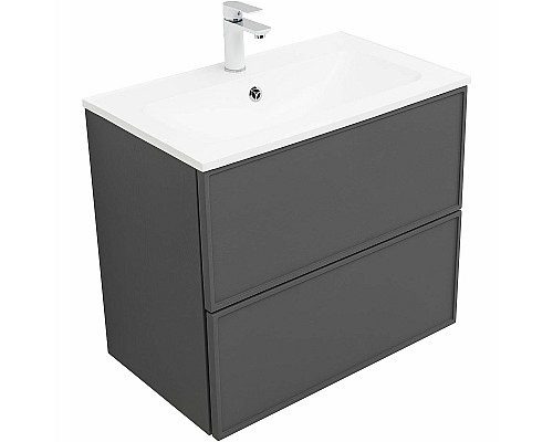 Тумба под раковину Aquanet Арт 75 329064 подвесная Ясень графит