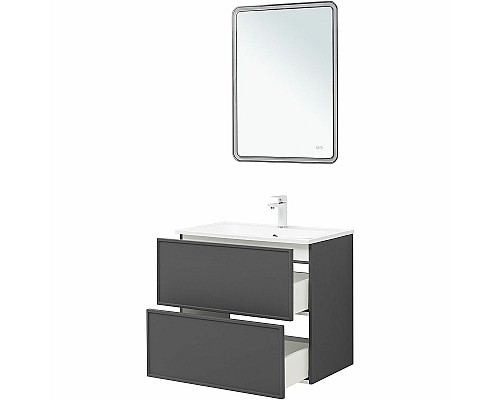 Тумба под раковину Aquanet Арт 75 329064 подвесная Ясень графит