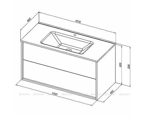 Тумба под раковину Aquanet Lino 100 Flat 287545 подвесная Дуб веллингтон