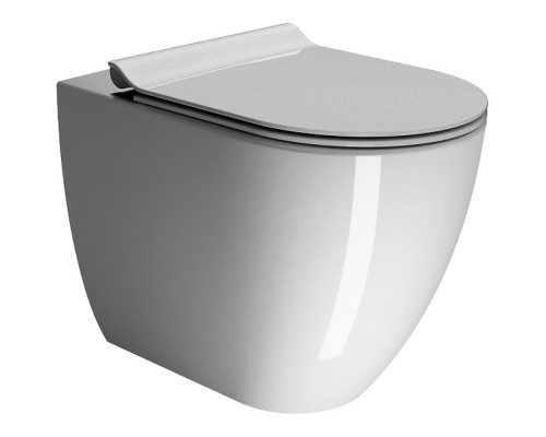 Унитаз GSI Pura 880411 приставной Белый глянцевый без сиденья