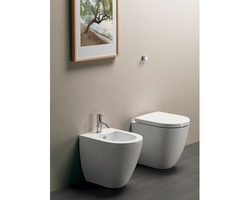 Унитаз GSI Pura 880411 приставной Белый глянцевый без сиденья