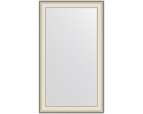 Зеркало Evoform Definite 118х68 в багетной раме - Белая кожа с хромом 78 мм
