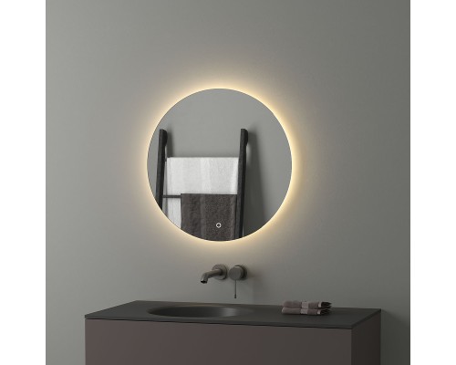 Зеркало Evoform Ledshine d60 с подсветкой 15 W - сенсорный выключатель - теплый белый свет